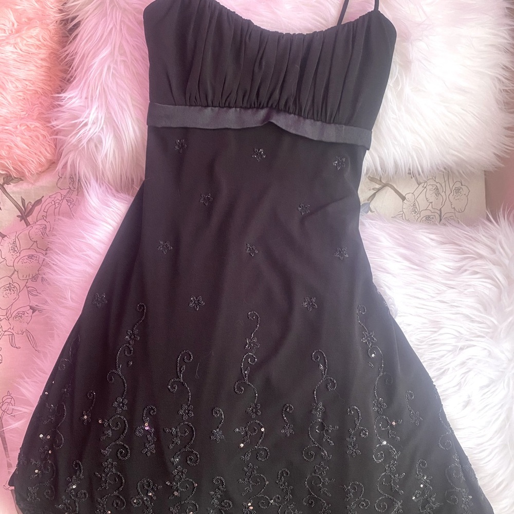 Black spaghetti strap dress